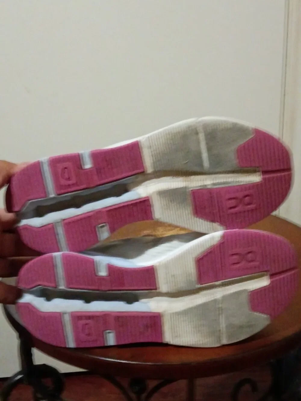 On Cloudnova Flux-Women's Mesh Sneakers-Undyed White Heather Pink Gray-Size 5.5